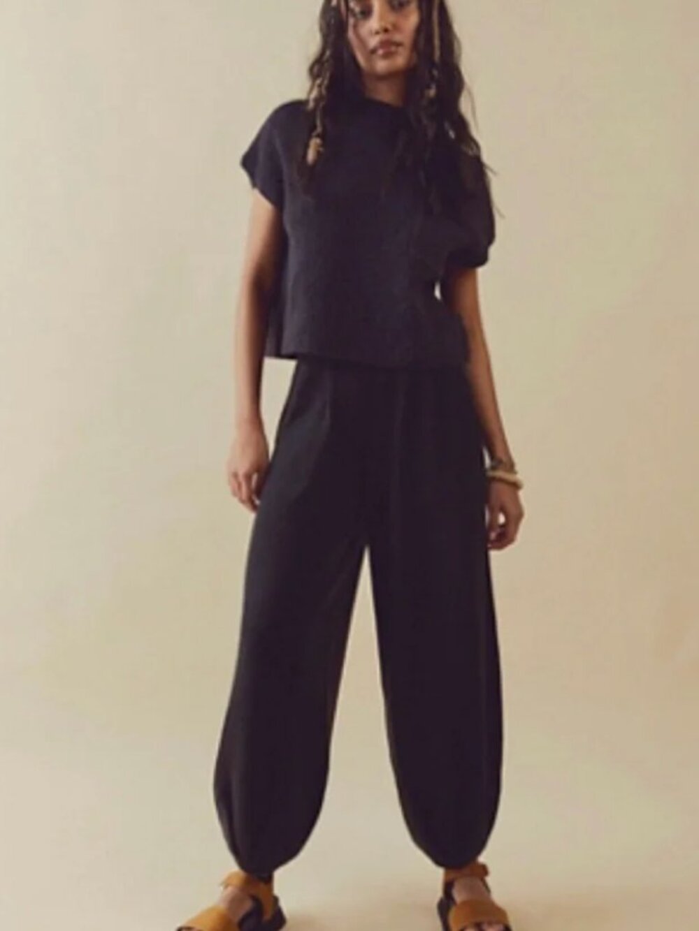 NWT Free People Freya Sweater Set in Black Combo, size Large, MSRP $128 - Picture 7 of 7